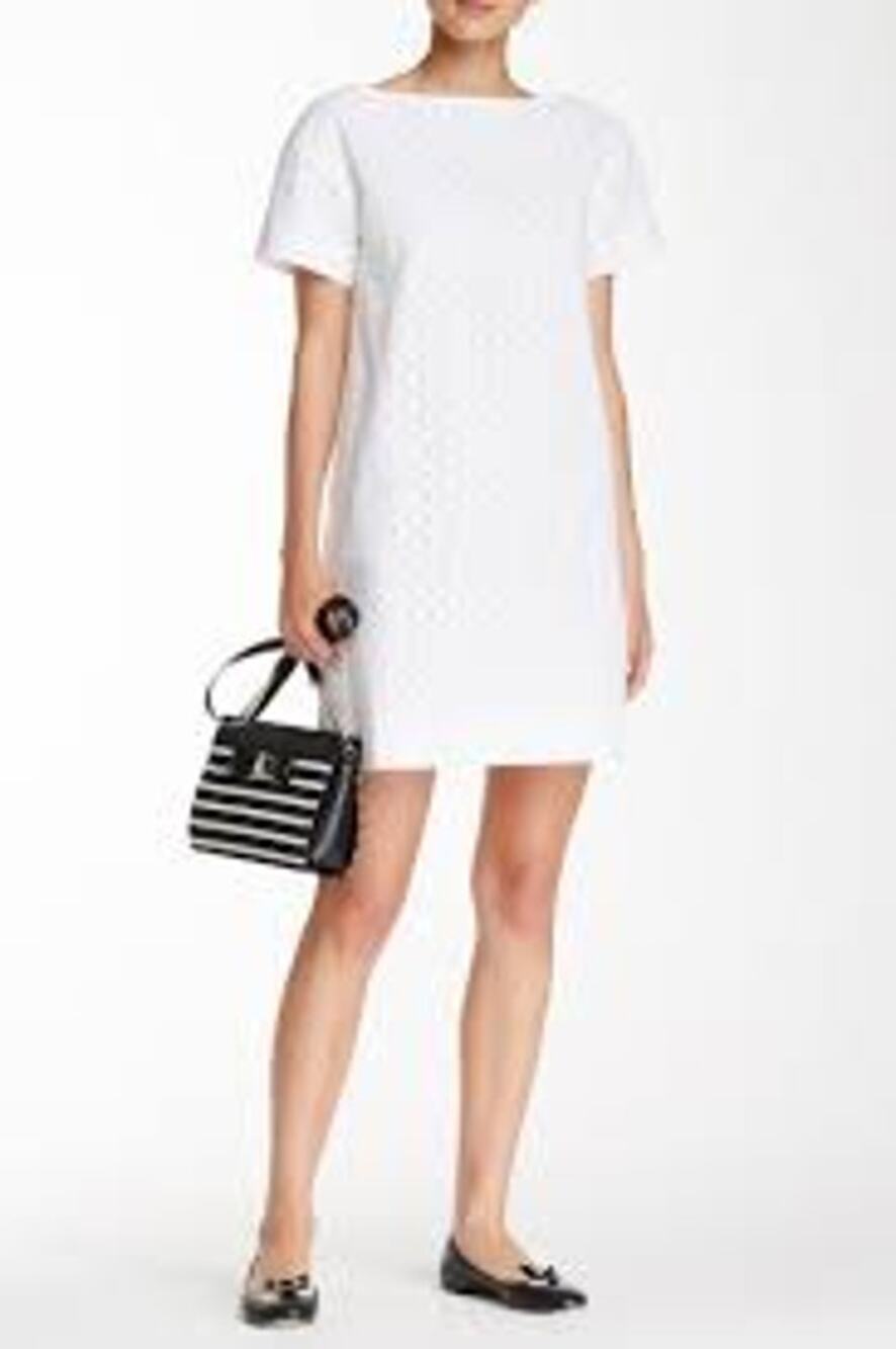 Kate Spade White Eyelet Shift Dress Summer Cotton Preppy Beach Women 2